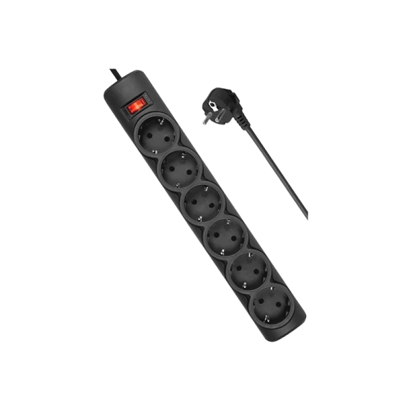 Сетевой фильтр Defender DFS 155 6р.С/З 10A 125 Дж 5.0м черный (1/30)