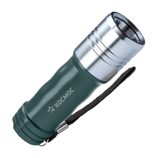 *Фонарь универсальный Космос 110B 3W LED от батареек IP55 3 режима черный серый (1/72/144) 