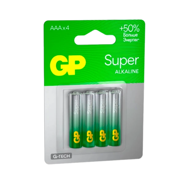 Батарейка GP Super G-Tech LR03 AAA BL4 Alkaline 1.5V (4/40/160)