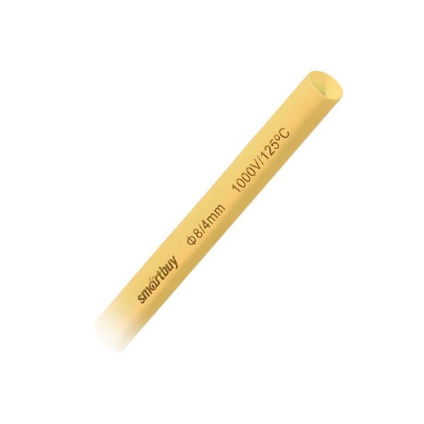 Термоусаживаемая трубка 8/4, желтая, 1 метр (SBE-HST-8-y)