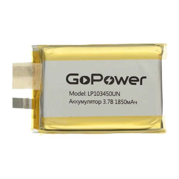 Аккумулятор Li-Pol GoPower LP103450UN PK1 3.7V 1850mAh без защиты (1/10)