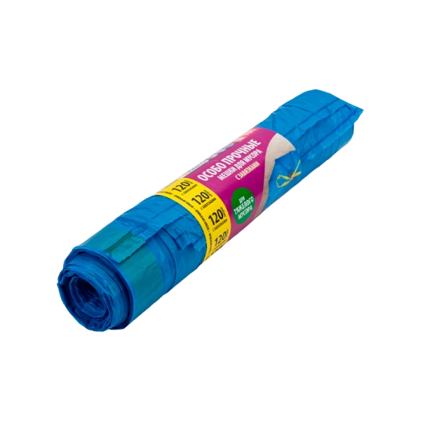 Мешки для мусора "ОСОБО ПРОЧНЫЕ", 120 л, с завязками, 20 мкм, 10 шт. в рулоне, PATERRA (1/15)