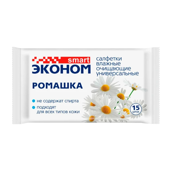 Салфетка SMART Авангард для рук ромашка 15шт. (1/12/108)