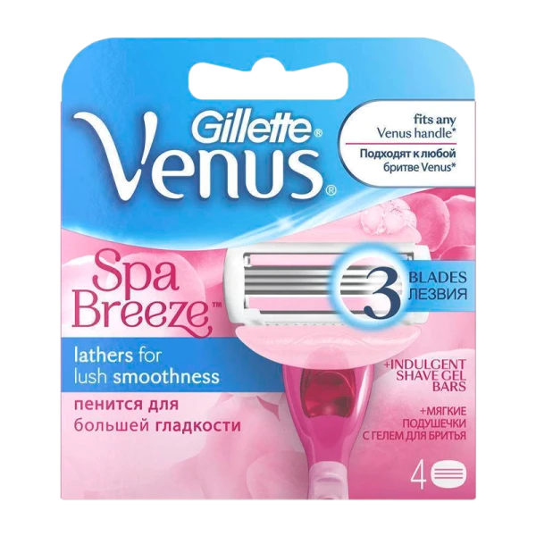 Сменные кассеты Gillette VENUS Breeze Spa 3 лезвия 4шт. (цена за 1 шт) (4/40)