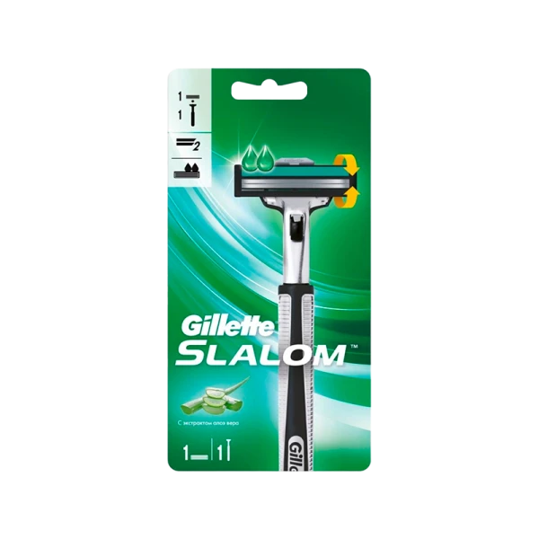 Бритва Gillette Slalom Plus (RUS) (Vector+) 2 лезвия 1 кассета (1/6)