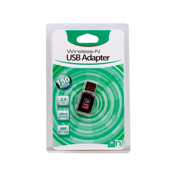 Wi-Fi адаптер Без бренда WD-1507B 2.4 ГГц 150Мбит USB 802.11 без антенны черный (1/500)