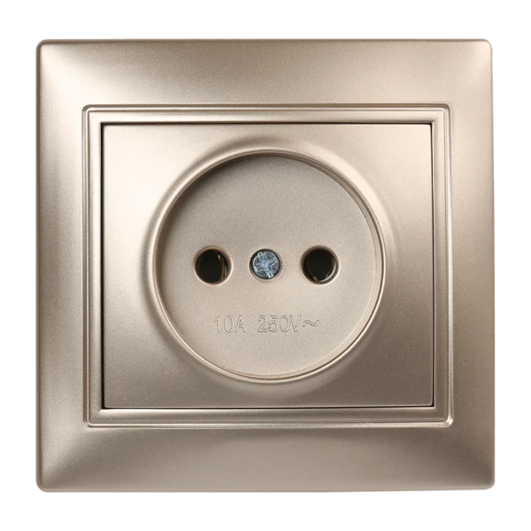 Розетка Smartbuy 1-местная без заземления 10А шампань, "Венера"