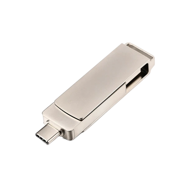 Флеш-накопитель GoPower MODERN 64GB USB3.0 Type-C (m) металл серый (1/500)