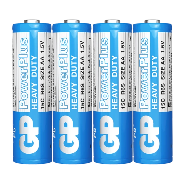 Батарейка GP PowerPlus R6 AA Shrink 4 Heavy Duty 1.5V (4/40/200/1000) R