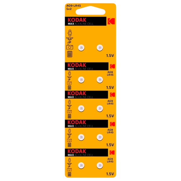 Батарейка Kodak G9/LR936/LR45/394A/194 BL10 Alkaline 1.5V (10/100/1000)