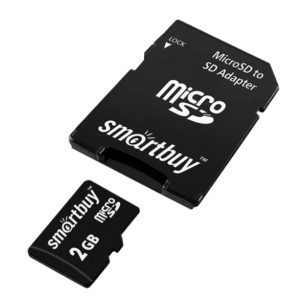 Карта памяти microSD Smartbuy 2GB Class4 10 МБ/сек с адаптером
