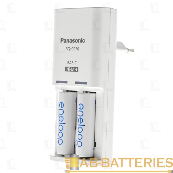 З/У для аккумуляторов Panasonic eneloop Compact Charger AA/AAA 2 слота +2AA 1900mAh (1/4)