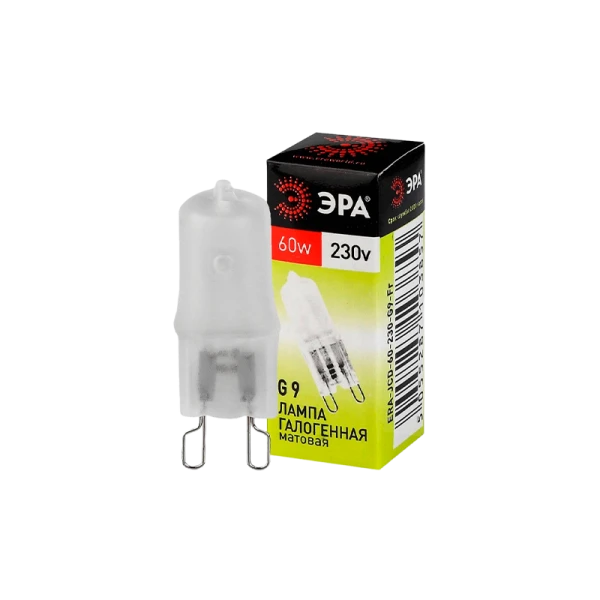 Лампа галогенная ЭРА JCD G9 60W 3000К 230V капсула матовая (1/100/1000)
