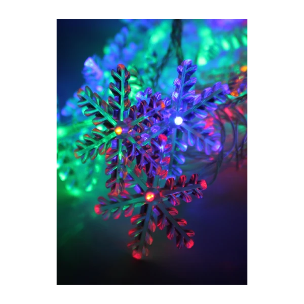 Гирлянда Космос "Снежинки" 30LED 4.4м микс нить 8 режимов прозрачн.насадки ассорти