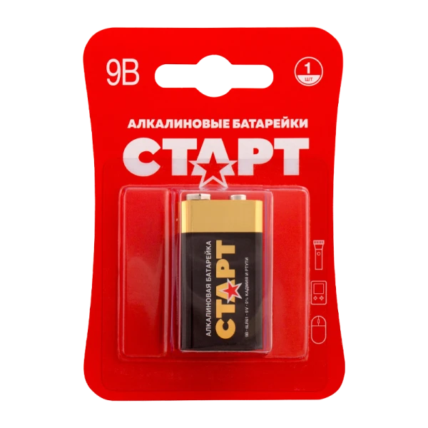 Батарейка Старт Крона 6LR61 BL1 Alkaline 9V (1/10/200)