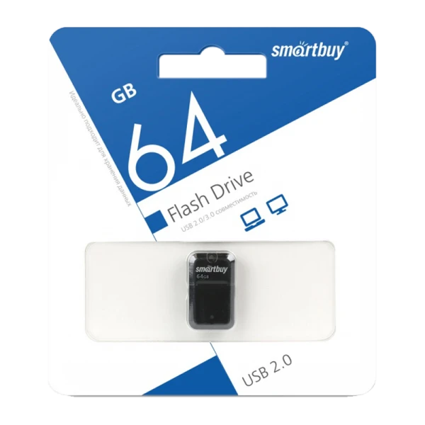 Флеш-накопитель Smartbuy ART 64GB USB2.0 пластик черный