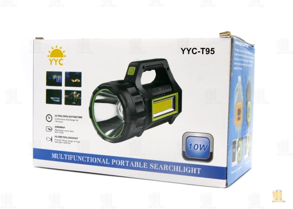 Фонарь туристический Без бренда T93 10W COB от аккумулятора 3 режима черный