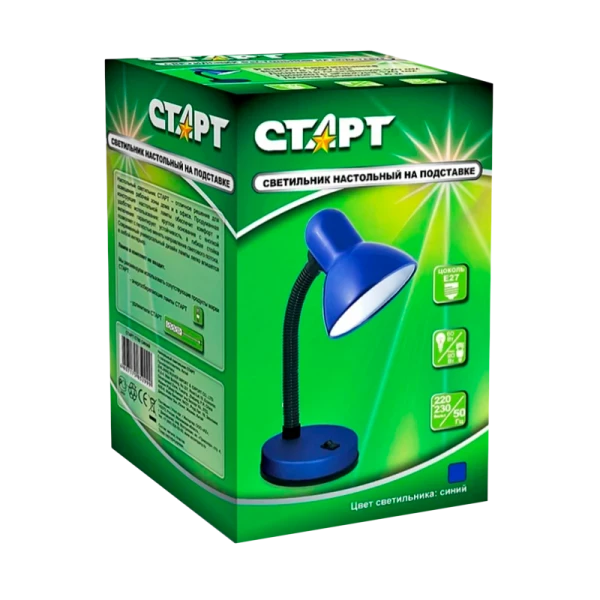 Светильник настольный Старт CT02 40W 220V E27 на основании синий (1/30)