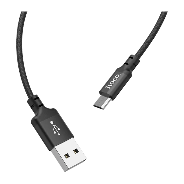 Кабель HOCO X14 USB (m)-microUSB (m) 1.0м 2.0A нейлон черный (1/33/330)