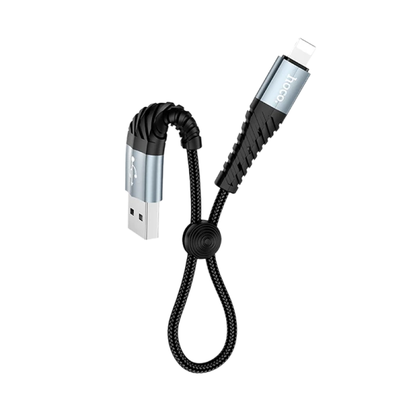 Кабель HOCO X38 USB (m)-microUSB (m) 0.25м 2.4A нейлон черный (1/31/310)