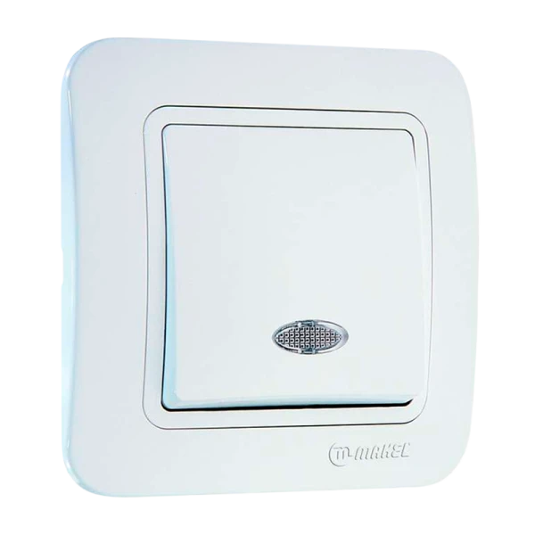 Выключатель Makel Light Lillium 1-клав.10A пластик белый 70021 (1/12)