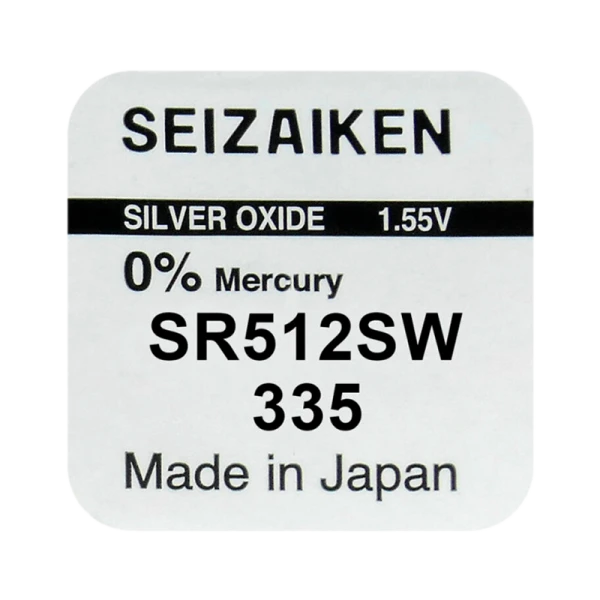 Батарейка SEIZAIKEN 335 (SR512SW) Silver Oxide 1.55V (1/10/100/1000)