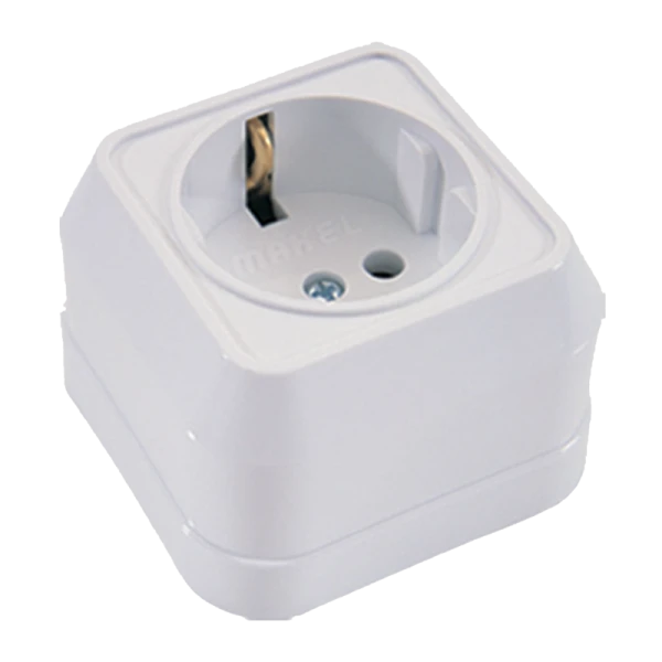 Розетка Makel Siva Ustu 1гн. 16A С/З белый 45108 (1/10)