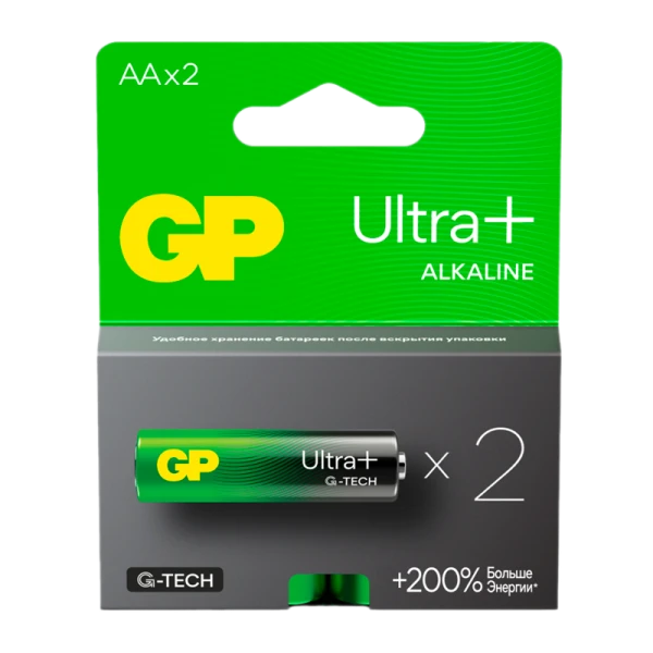 Батарейка GP ULTRA PLUS G-tech LR6 AA BL2 Alkaline 1.5V (2/20/160)