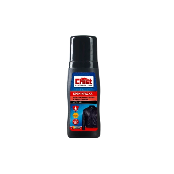 Краска CHIST особоустойчивая для восстановления кожи ЧЕРНЫЙ 90мл
