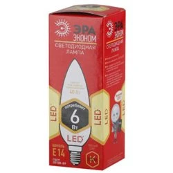 Лампа светодиодная ЭРА B35 E14 6W 4000К 220-240V свеча Eco (1/10/100)