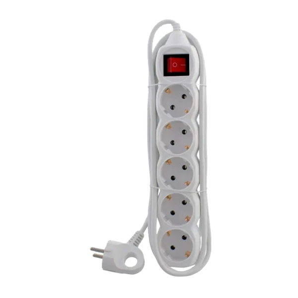 Удлинитель Старт S 5р.С/З 10A 3.0м с выкл. IP20 белый (1/20)