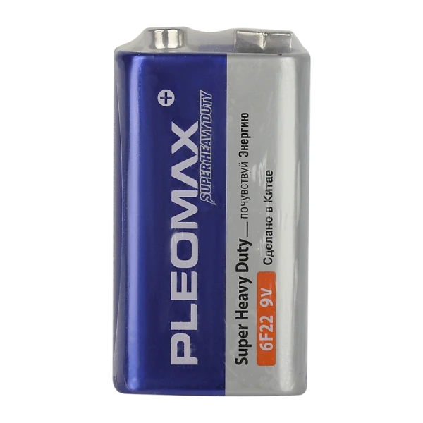 Батарейка Pleomax Super Крона 6F22 Shrink 1 Heavy Duty 9V (1/10/50/200/10400)