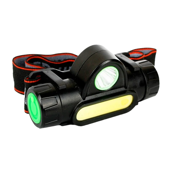 Фонарь налобный Ultraflash E1340 3W COB от аккумулятора 2 режима черный (1/240)