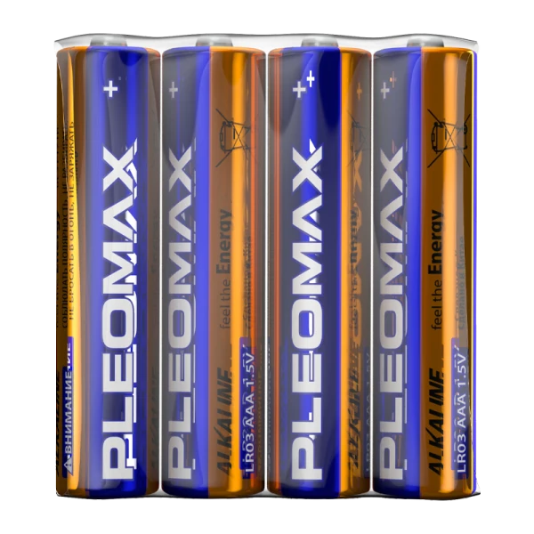 Батарейка Pleomax LR03 AAA Shrink 4 Alkaline 1.5V (4/48/960/46080)