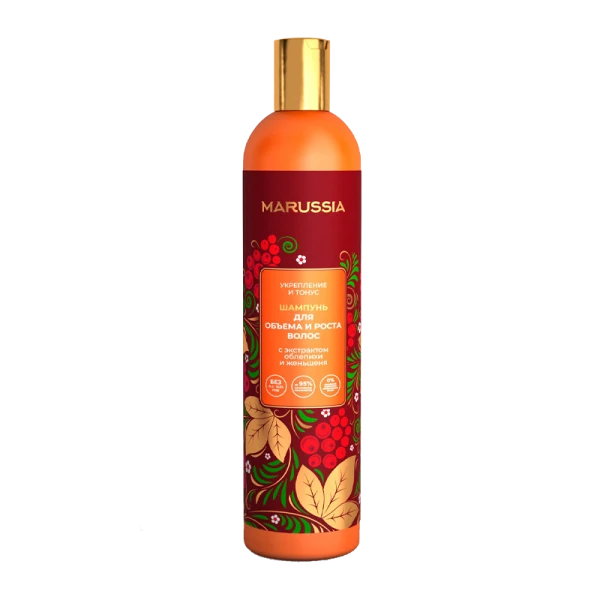 MARUSSIA Шампунь «Укрепление и тонус» д\объема и роста волос с экстракт. облепихи и женьшеня 400 мл.