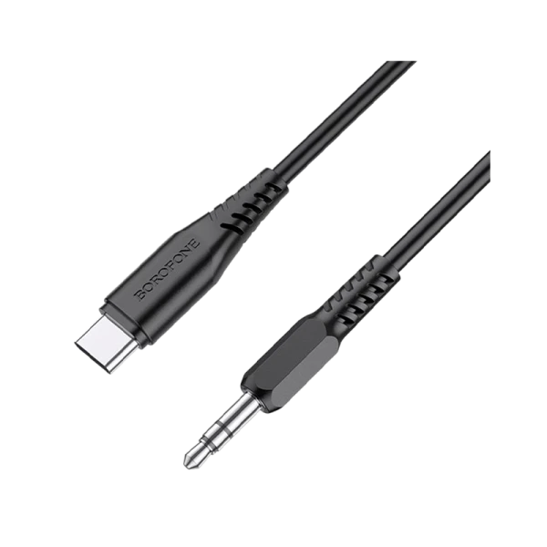 Кабель AUX Borofone BL8 Jack 3.5mm (m)-Type-C (m) 1.0м TPE черный (1/360)