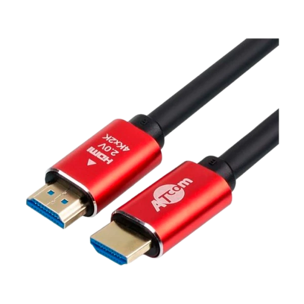 Кабель Atcom HDMI (m)-HDMI (m) 2.0м силикон ver.2.0 черный красный в пакете (1/100)