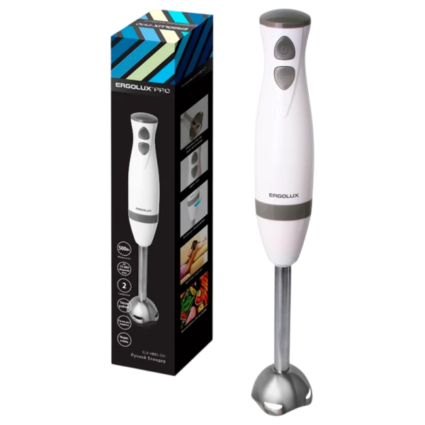 Блендер Ergolux ELX-HB02-C31 500W 2 скорости белый (1/18)