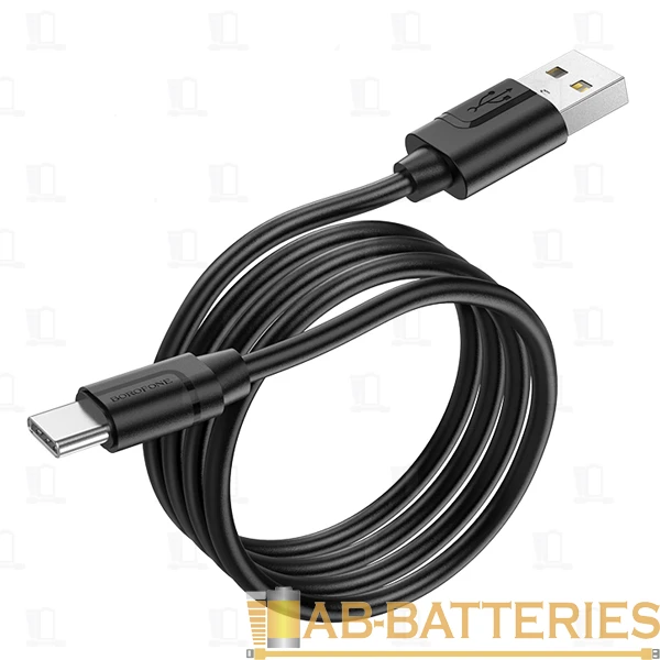 Кабель Borofone BX55 USB (m)-Type-C (m) 1.0м 3.0A силикон черный (1/360)