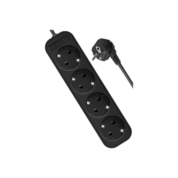 Удлинитель Defender M430 4р.С/З 10A 3.0м черный (1/45)