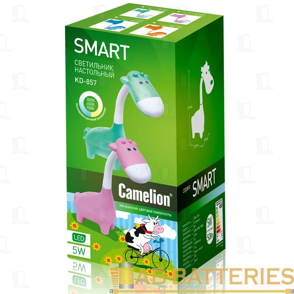 Светильник настольный Camelion KD-857 "Коровка" 5W 230V IP20 на основании розовый (1/12)