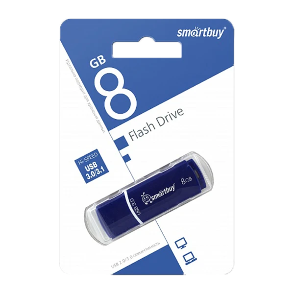 Флеш-накопитель Smartbuy Crown 8GB USB3.0 пластик синий
