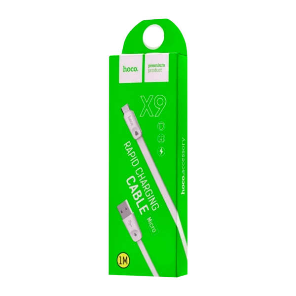 Кабель HOCO X9 USB (m)-microUSB (m) 1.0м 2.0A силикон белый (1/30/300)