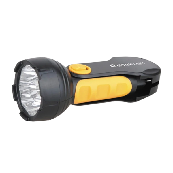 Фонарь туристический Ultraflash LED3816 1.2W 9LED от аккумулятора прямая подзарядка черный желтый (1