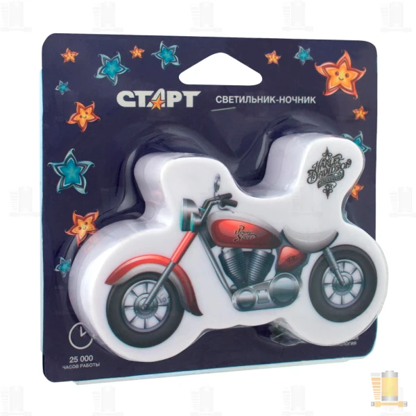Ночник Старт "Мотоцикл" NL 3LED красный (60/240)