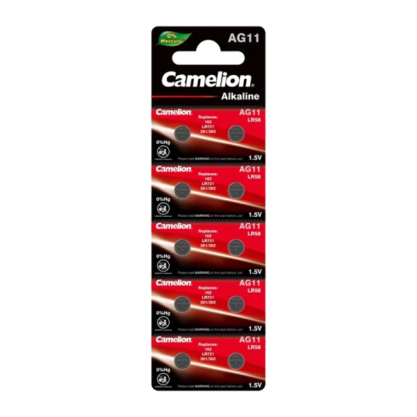 Батарейка Camelion G11/LR721/LR58/362A/162 BL10 Alkaline 1.5V (10/100/3600)