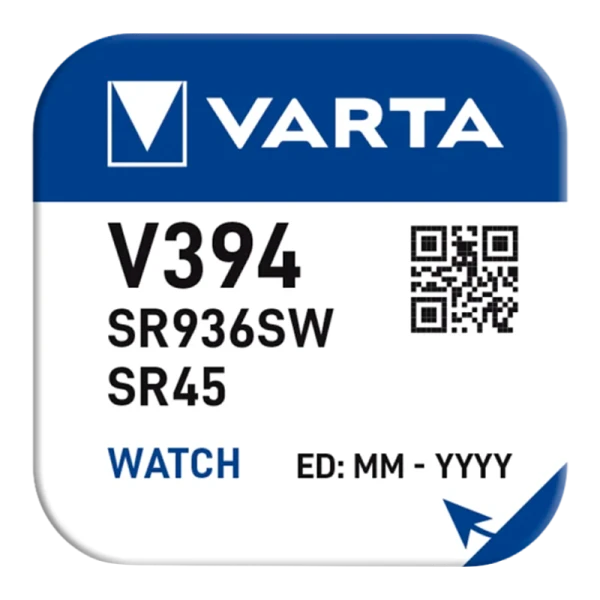 Батарейка Varta 394 (SR936SW) BL1 Silver Oxide 1.55V (1/10/100)