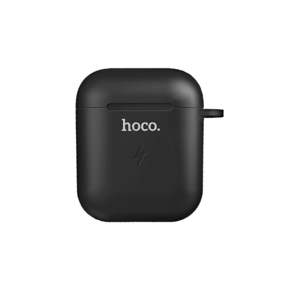 Зарядный чехол HOCO CW22 для Airpods 0.5A силикон беспр. зар. Qi черный (1/22/220)