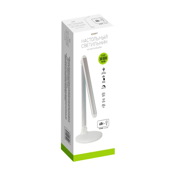 Светильник настольный Старт CT208 6W 220-240V на основании сенс. серебряный