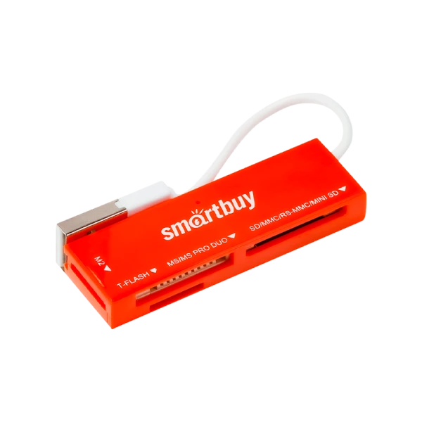 Картридер Smartbuy 717 USB2.0 SD/microSD/MS/M2 красный